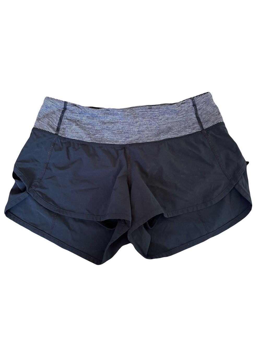 lululemon athletica Black Running Shorts with Heather Gray Waistband